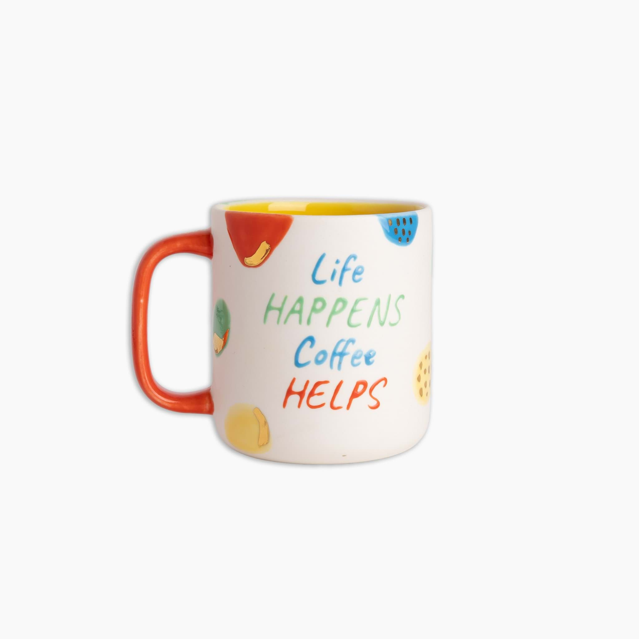 Cordis Life Happens Coffee Helps Porselen Fincan resmi